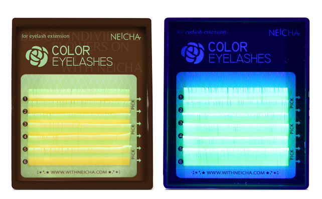 Neicha Fluorscent Lashes Yellow C krul, mooie wimperextensions om een super gave look te creeëren