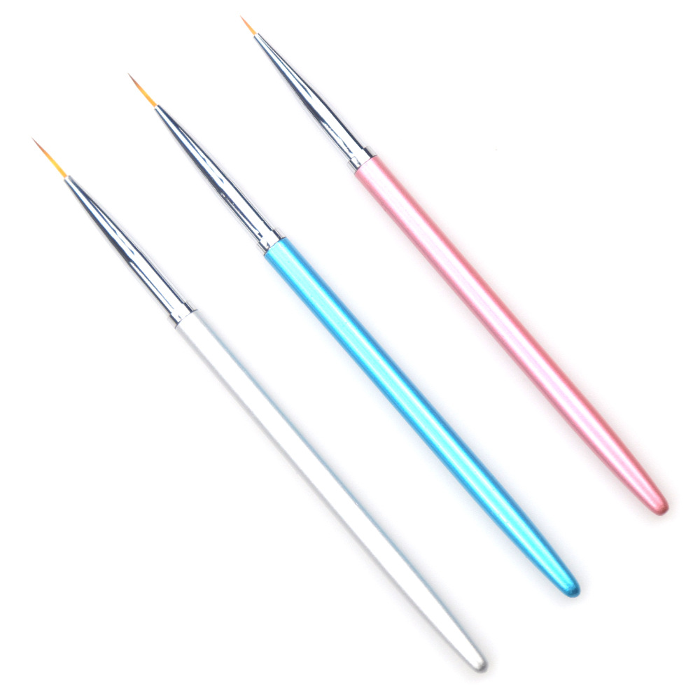 Striper penselen - Metallic pastel 3pcs