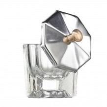 BL Dappendish glas met metalen deksel