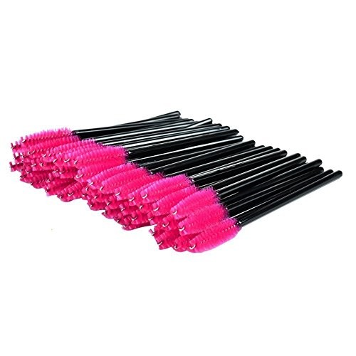 Mascara borsteltjes roze/zwart (50stuks)