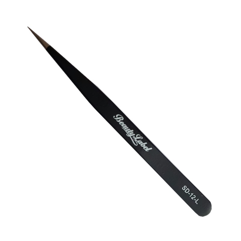 Beauty Label rechte tweezer SD-12-L black