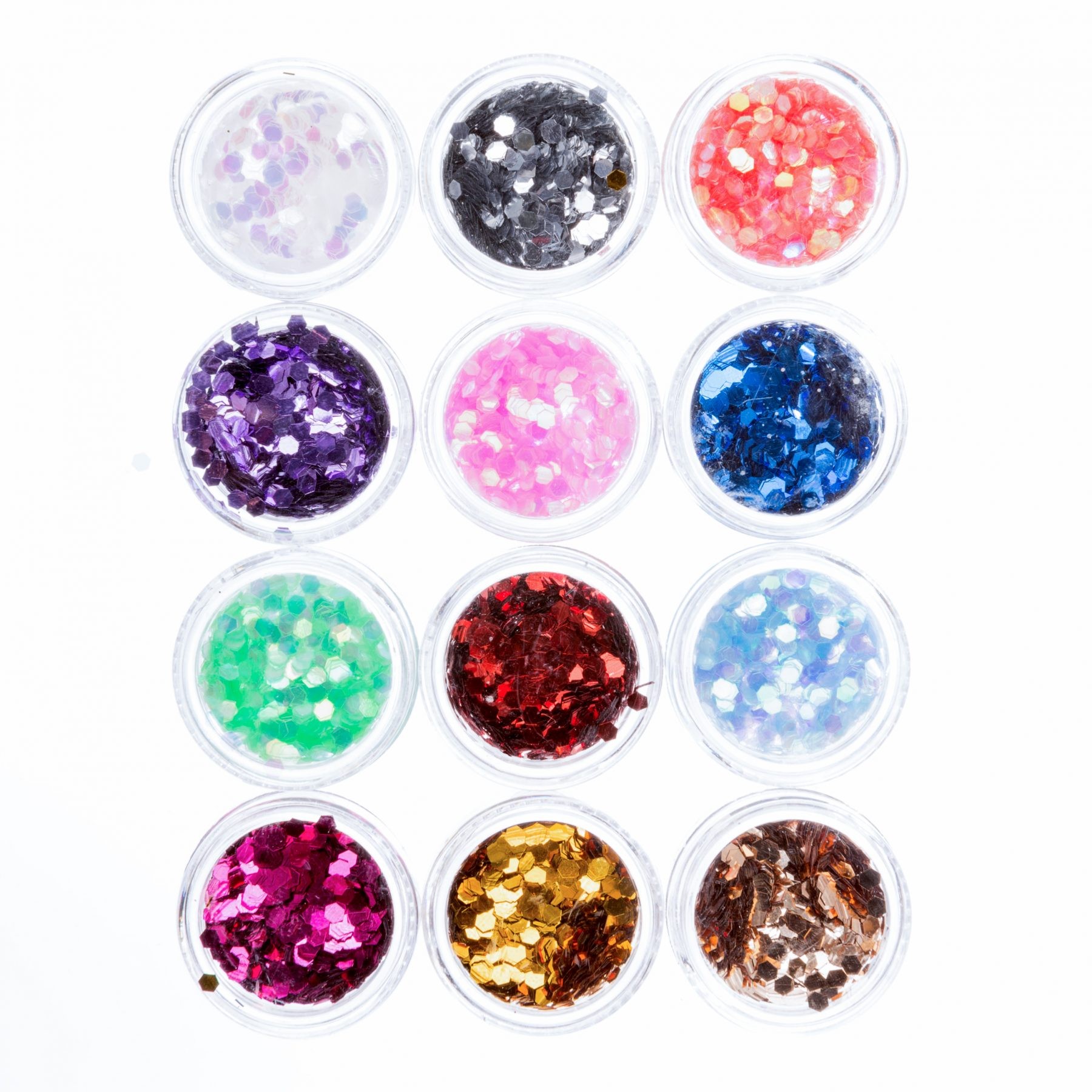 Quida hexagon 2 mm metallic -pastel set 12