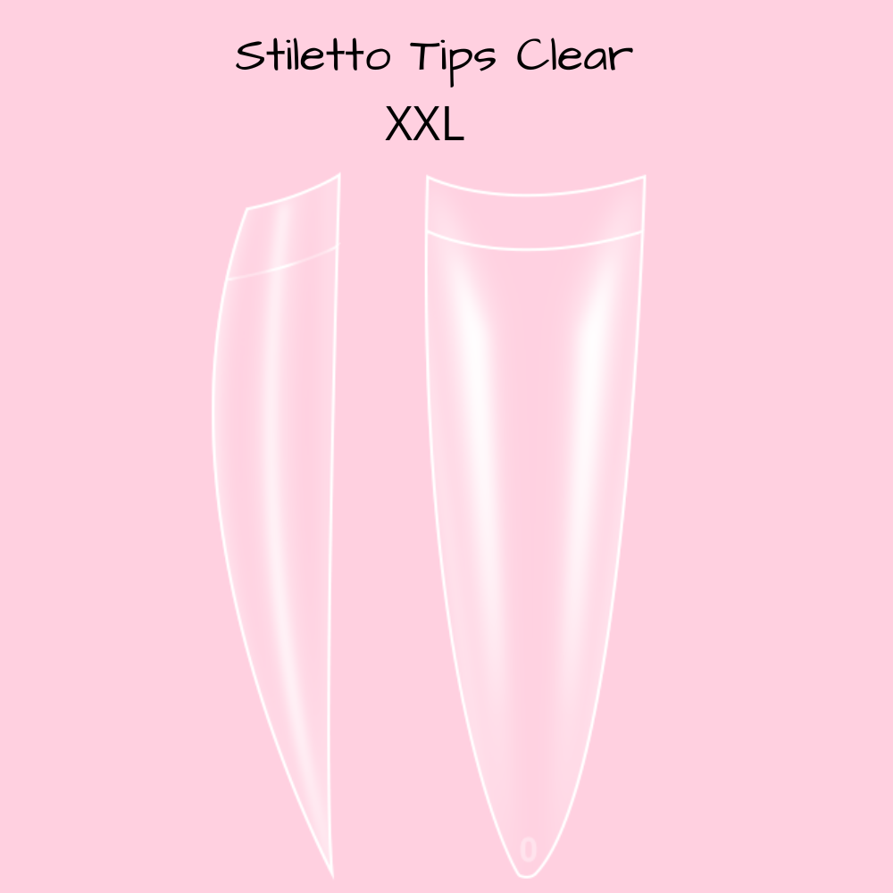 BL Stiletto Tips half cover clear - XXL