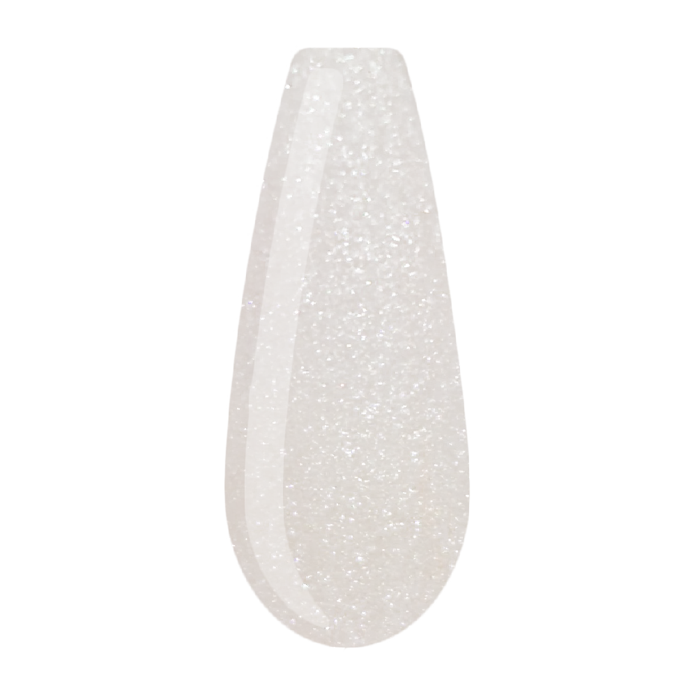 Beauty Label Acrylic Color Powder #02, intens gepigmenteerd wit acrylpoeder met een subtiele shimmer, ideaal voor nagelontwerpen.