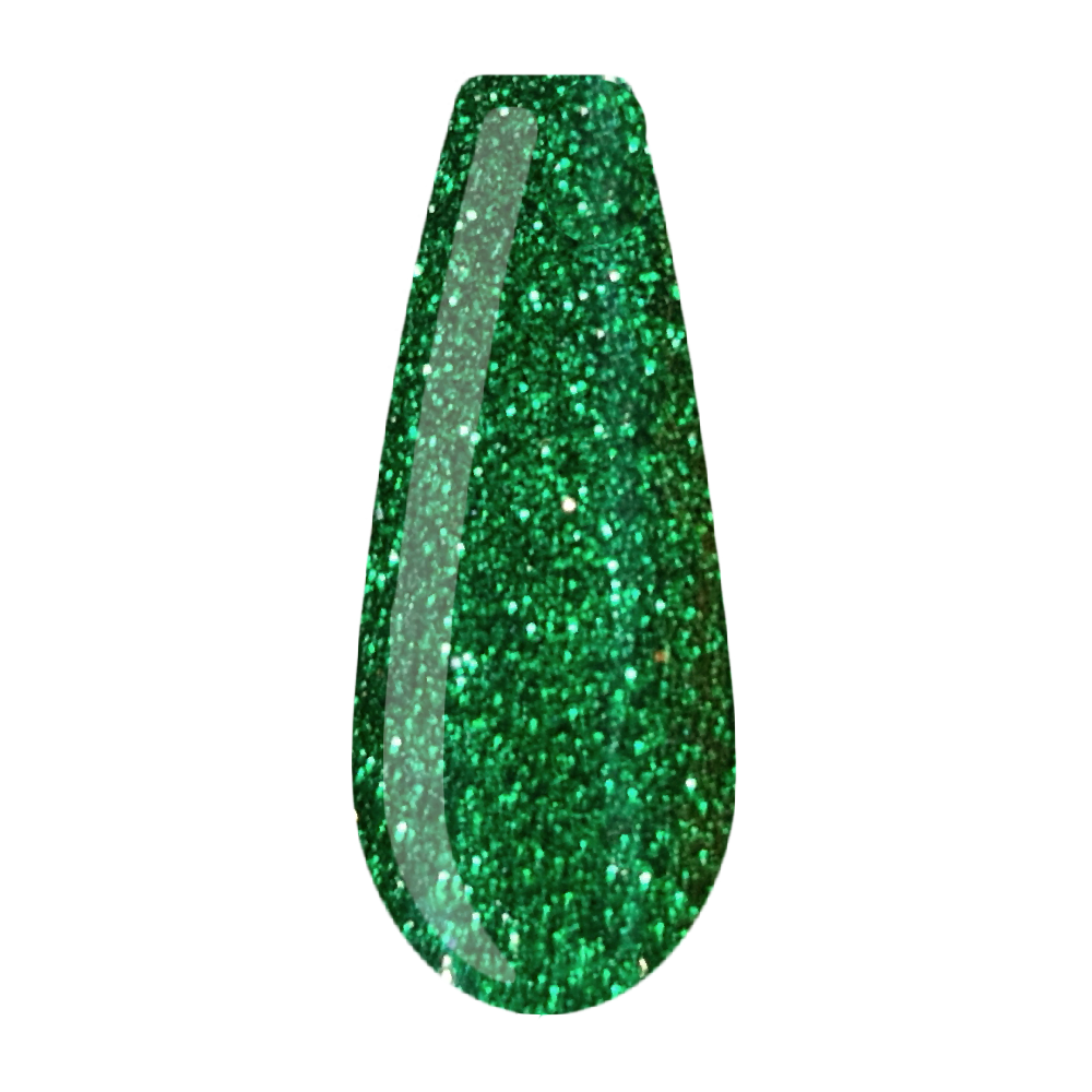 Beauty Label Acrylic Color Powder #19 in een groene glitterkleur, perfect voor een sprankelende en levendige nagelstijl.