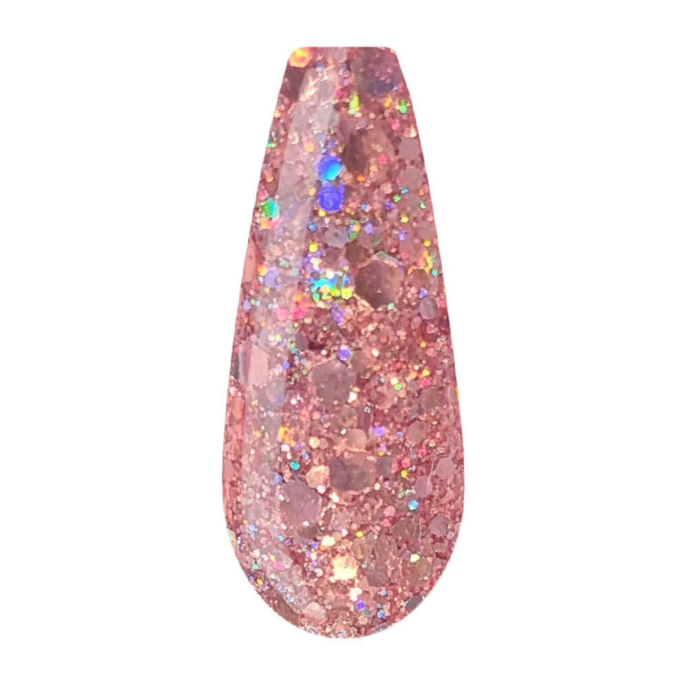 Beauty Label Acrylic Color Powder #73 in paars/roze kleur met paars/roze glitter, perfect voor een glamoureuze en opvallende nagelstyling.