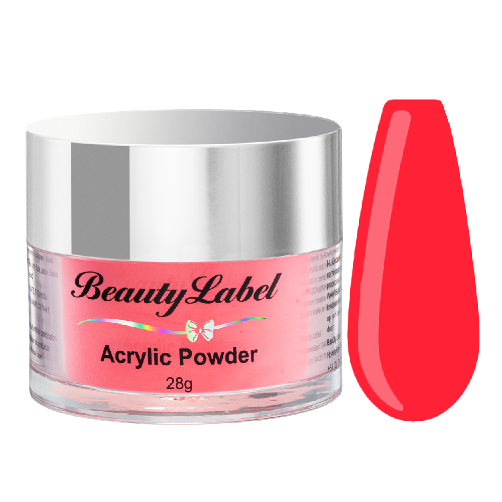 Beauty Label Acrylic Color Powder #88 in een neon roze kleur voor een opvallend en levendig effect.