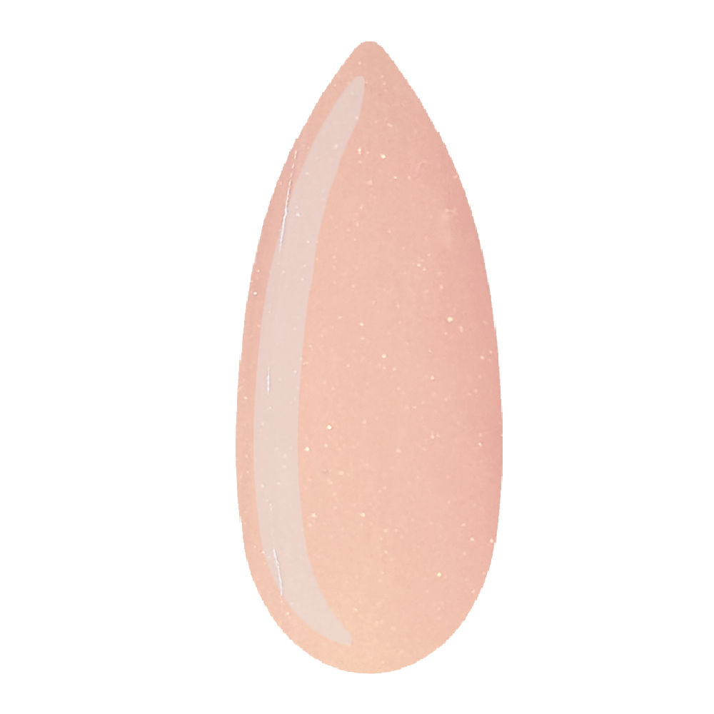 Beauty Label Acrylic Powder - Cover Sparkling Peach, een perzikkleurig dekkend acrylpoeder met een verfijnde sparkle, perfect voor een zachte en glamoureuze nagelafwerking.