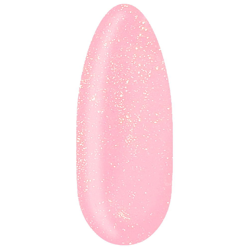 Beauty Label Builder Gel - Sparkling Pink, een roze bouwgel met sprankelende glitter, perfect voor sterke en stralende nagelverlengingen.








