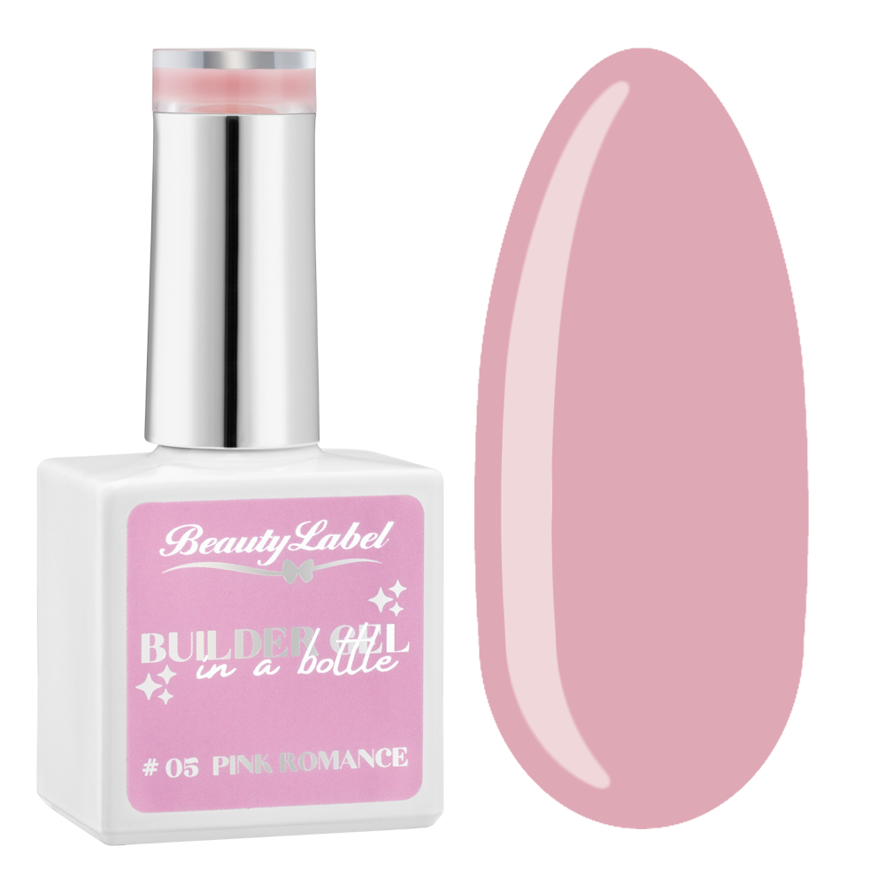 Beauty Label Builder in a Bottle #05 Pink Romance – buildergel in een romantische roze tint voor een elegante nagellook