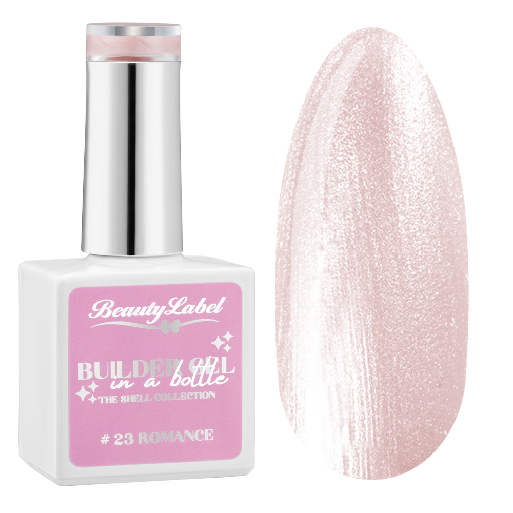 Beauty Label Builder in a Bottle #23 Romance uit The Shell Collection met een zachte nude roze tint vol romantiek