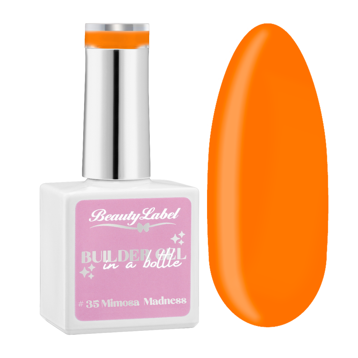 Beauty Label Builder in a Bottle #35 Mimosa Madness met een frisse oranje tint