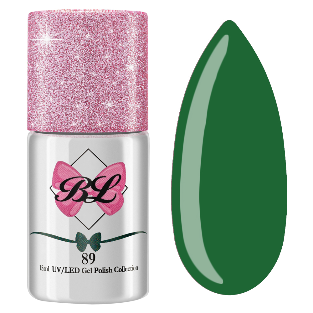 Beauty Label Gelpolish #89 in een frisse groene tint – levendige kleur met perfecte dekking voor nagelstylisten die op zoek zijn naar een opvallende look.