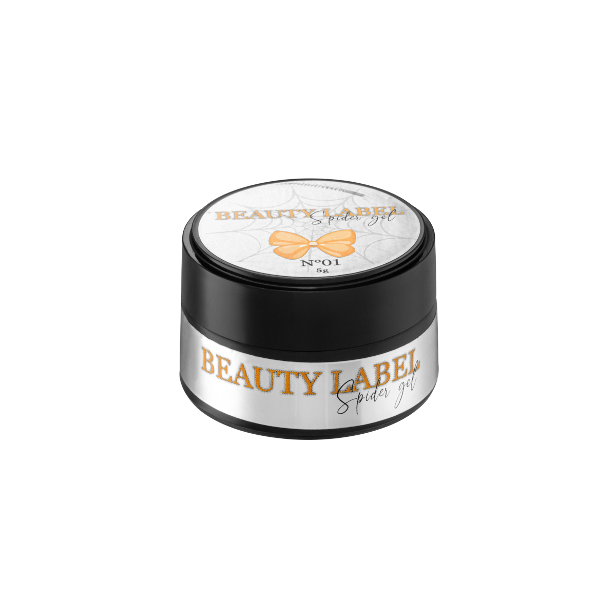 Beauty Label Spider Gel No.1 Okergeel, elastische nail art gel in een warme okergele kleur voor strakke lijnen en creatieve designs.
