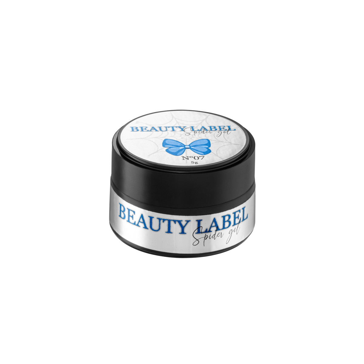 Beauty Label Spider Gel No.7 Blauw, elastische nail art gel in een opvallende blauwe kleur voor strakke lijnen en creatieve designs.