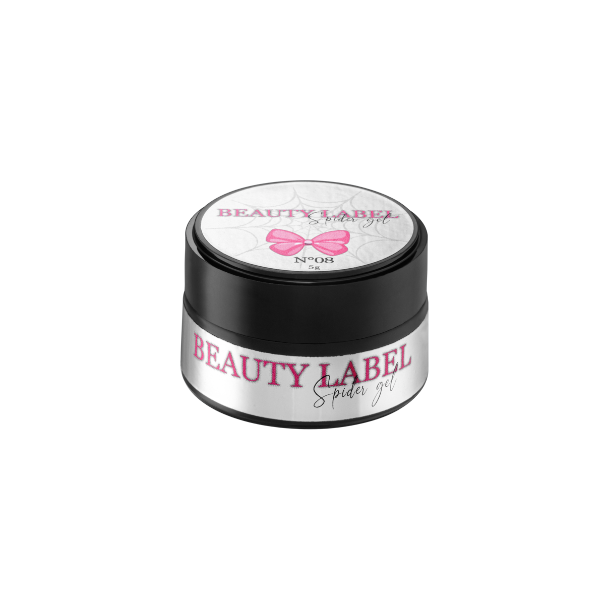 Beauty Label Spider Gel No.8 Roze, elastische nail art gel in een levendige roze kleur voor strakke lijnen en creatieve designs