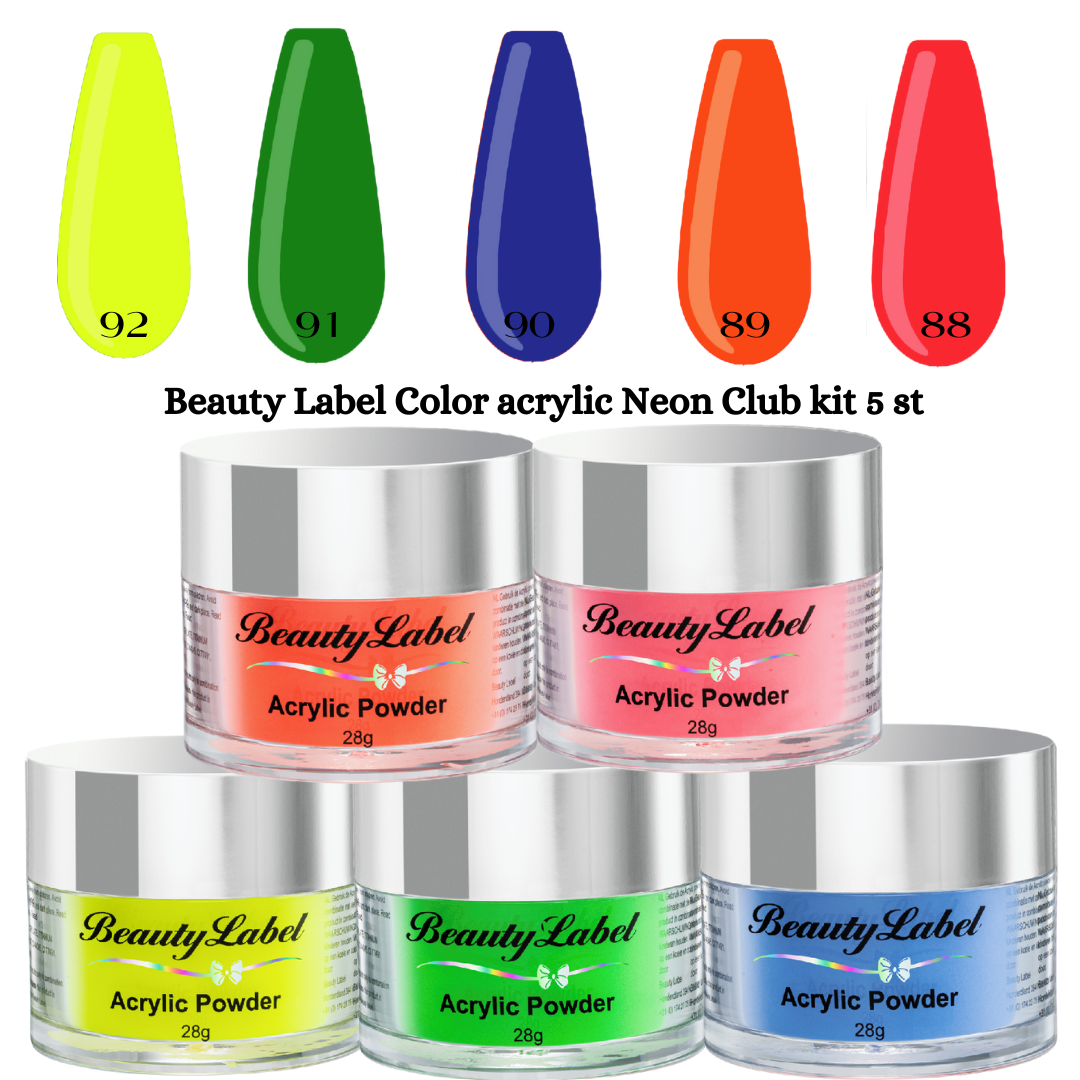 Beauty Label Color acrylic Neon Club kit 5 st