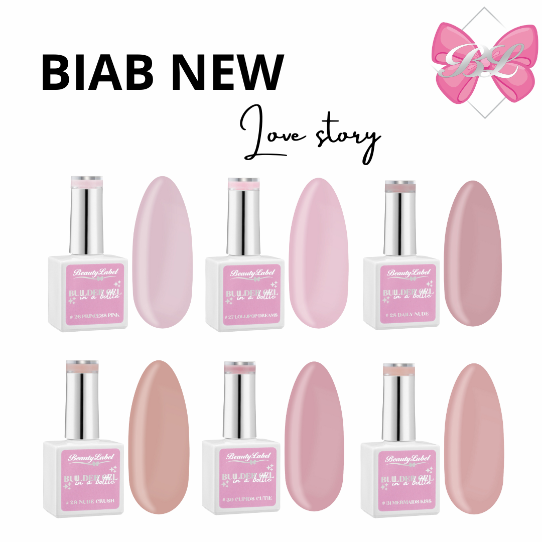 Beauty Label builder in a bottle BIAB NEW - The love story collection 6 stuks kit