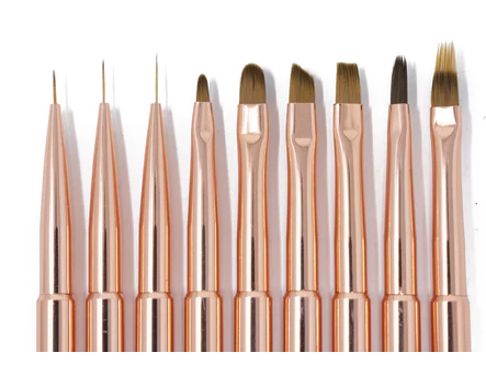Young Nails Rosé Gold Nail Brush Set With Case