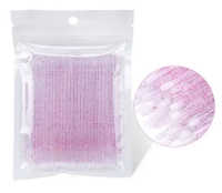 Roze glitter microbrushes (100 stuks in een zakje)