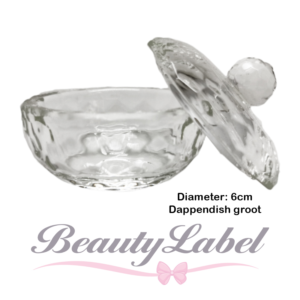 Beauty Label Dappendish glas met deksel groot