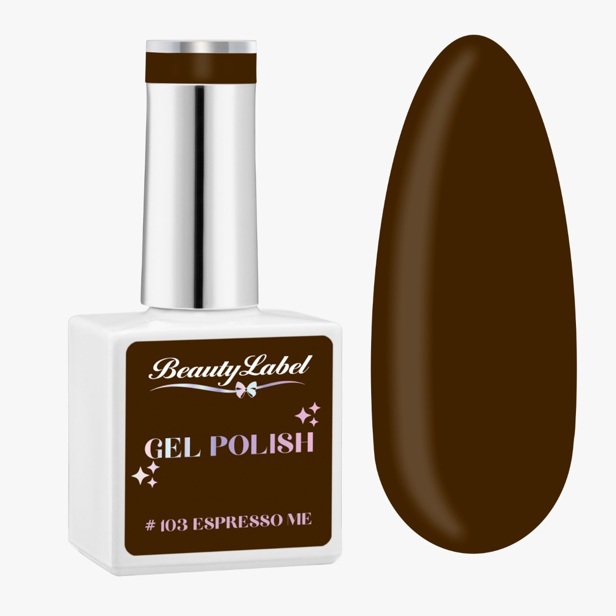 Beauty Label Gelpolish #103 in een okergele kleur – warme en trendy tint voor een verfijnde nagelstijl.