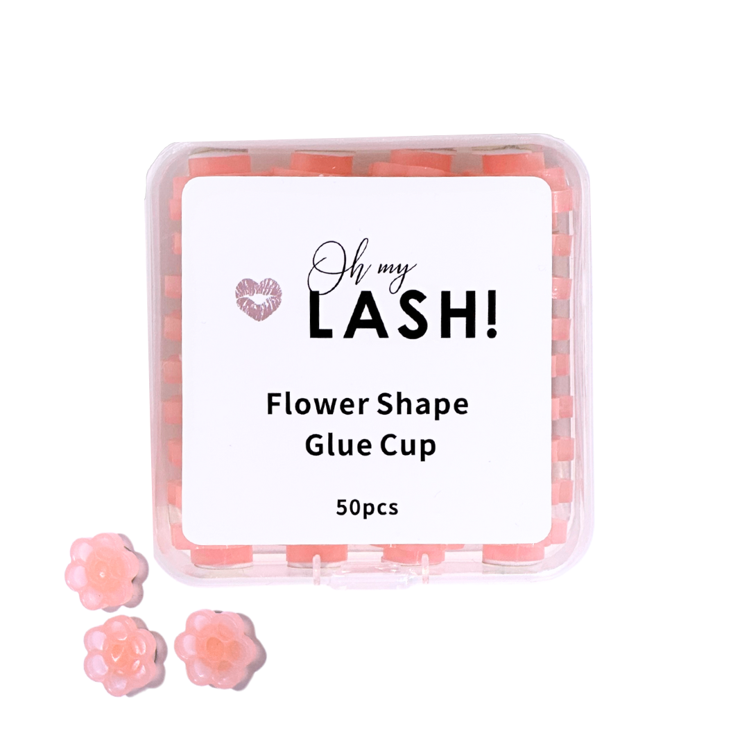 Pink flower glue cups box