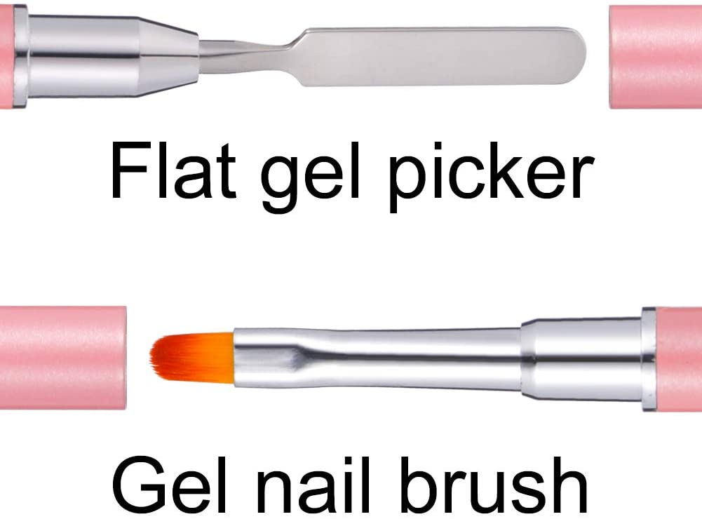 2 in 1 brush / spatel voor Polygel - Pink