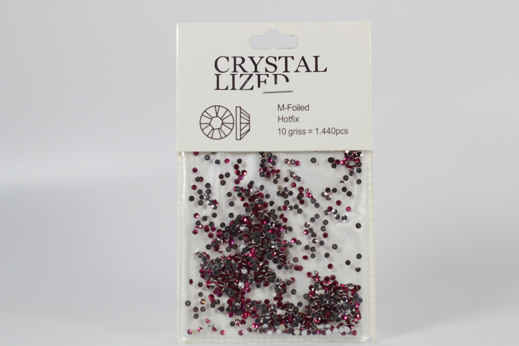 Crystal Lized Bordeaux pink  size M 1440pcs