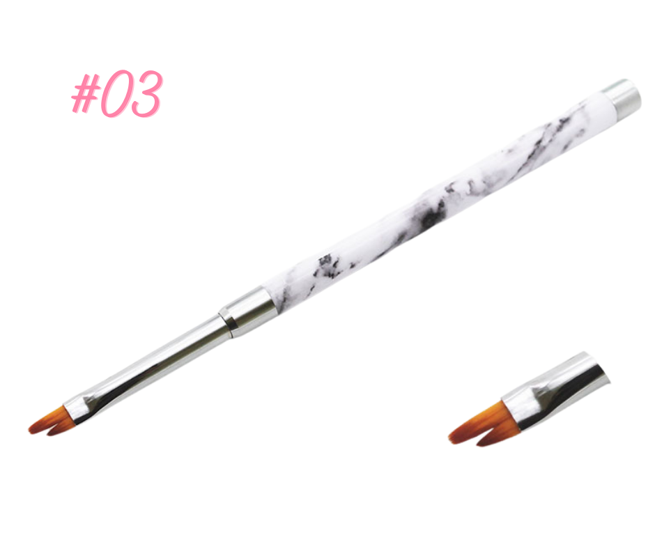 Nail Art Ombre Penseel - White Marble Handle