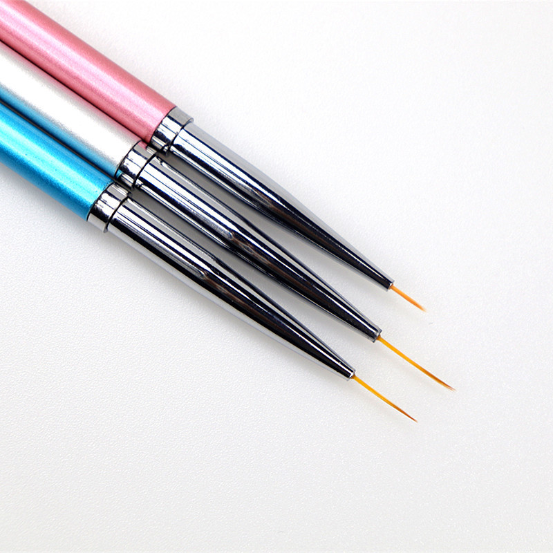 Striper penselen - Metallic pastel 3pcs