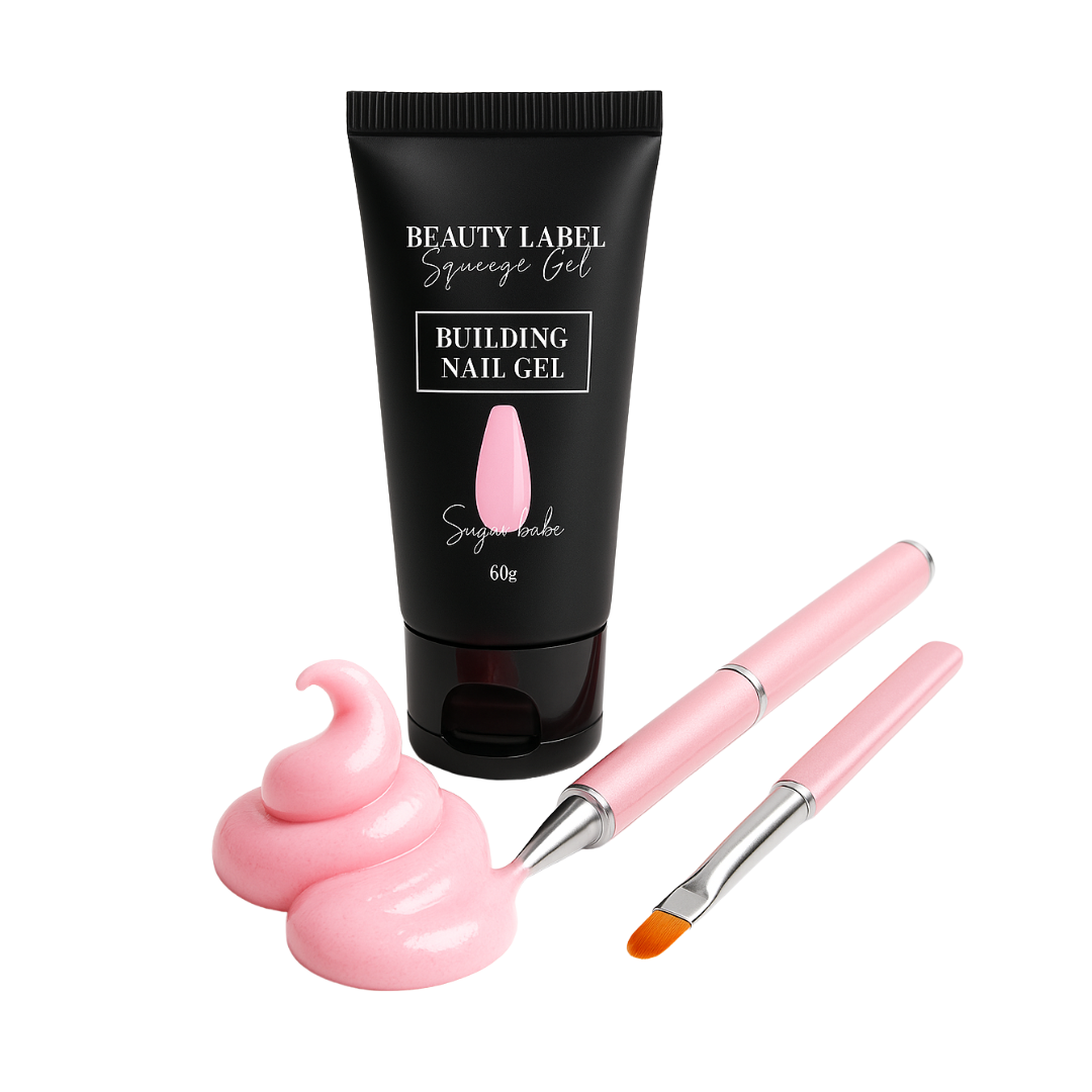Beauty Label Squeeze gel Sugar Babe – roze bouwgel in tube voor nagelstylisten