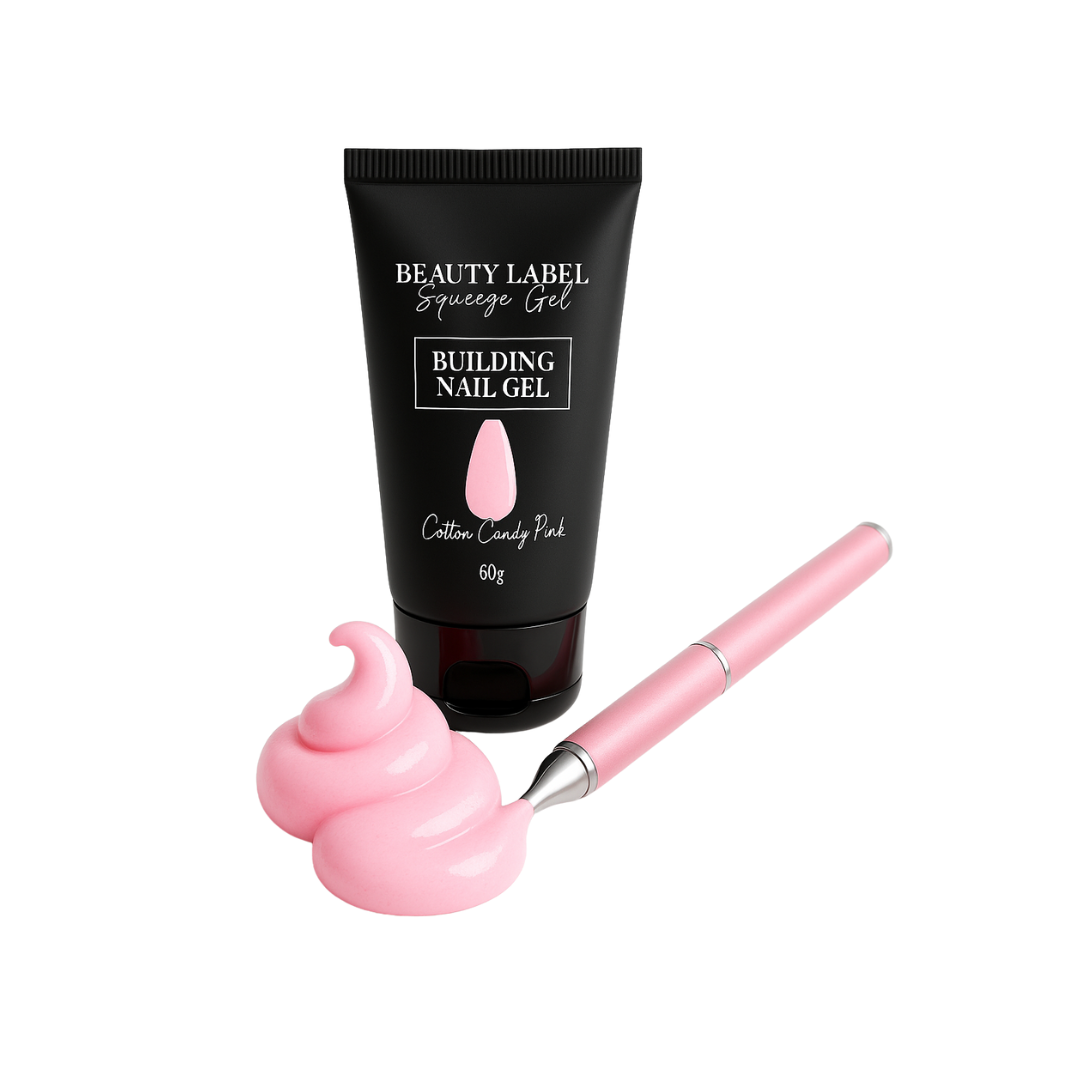 Beauty Label Squeeze gel Cotton Candy Pink – lichtroze bouwgel in tube voor nagelstylisten
