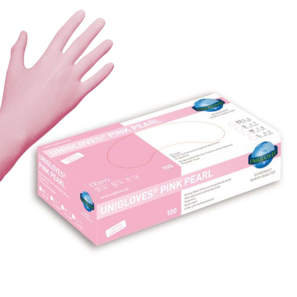 Pink pearl nitrile handschoenen 100 stuks
