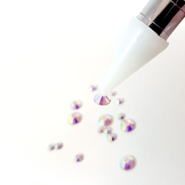 2 in 1 Rhinestone Pen / Wax Pencil - 2 stuks in Metal Case (white & pink)