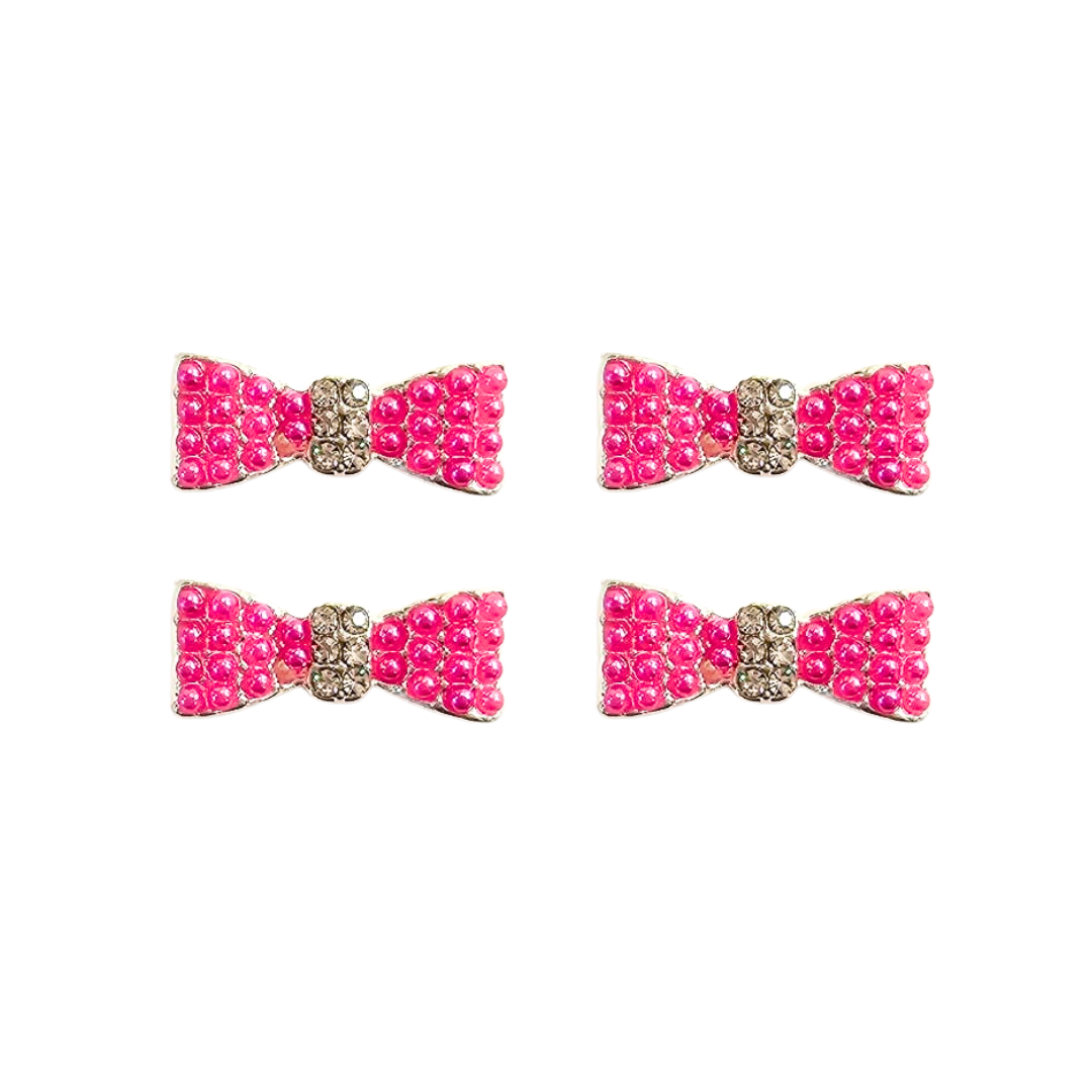 Nagelsieraden strik roze (2 stuks)