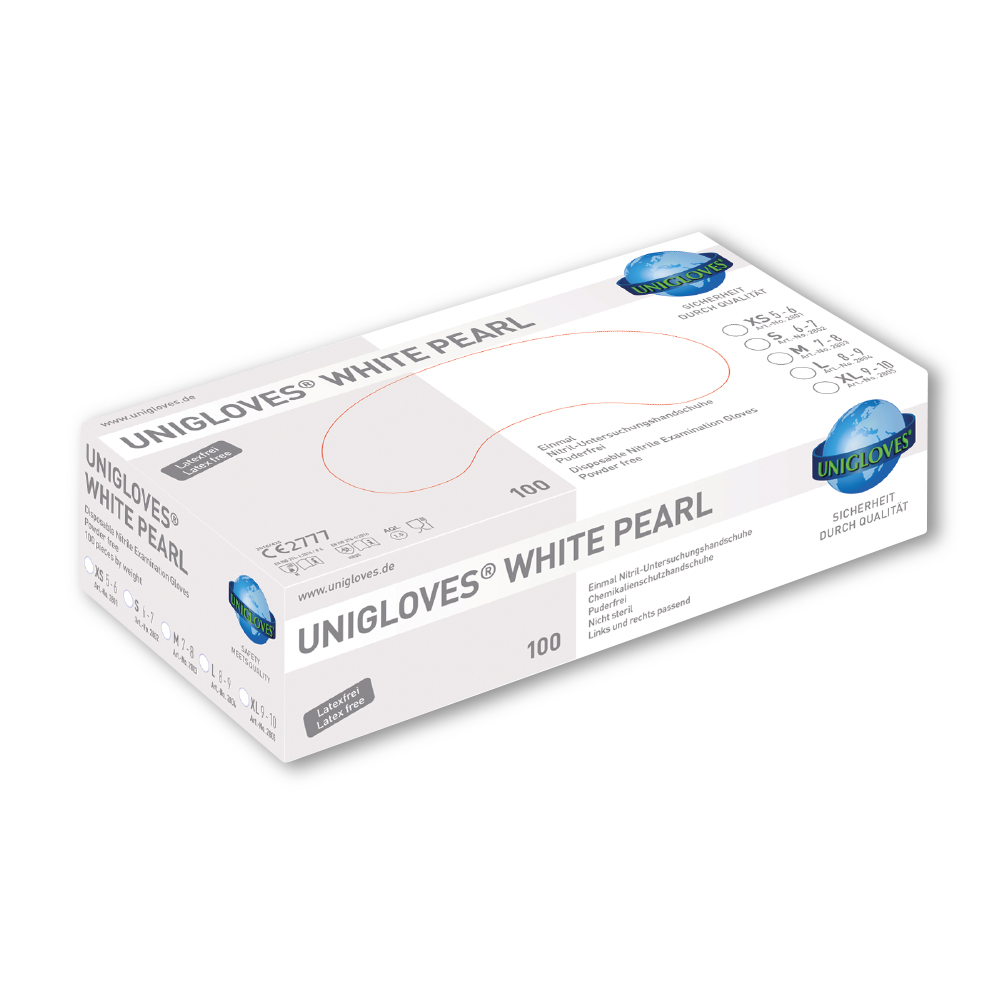 Unigloves White Pearl Nitril Handschoenen XL 100 stuks